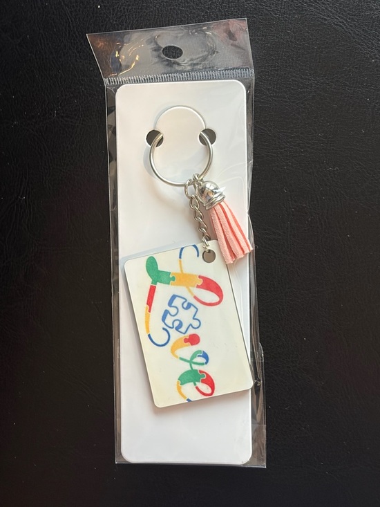 Handmade Other - Autism Awareness Love Keychain Puzzle Design Tassel Gift